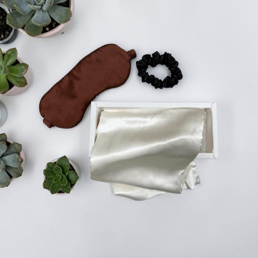 Coffret Rituel du soir — taie, masque & chouchou en soie
